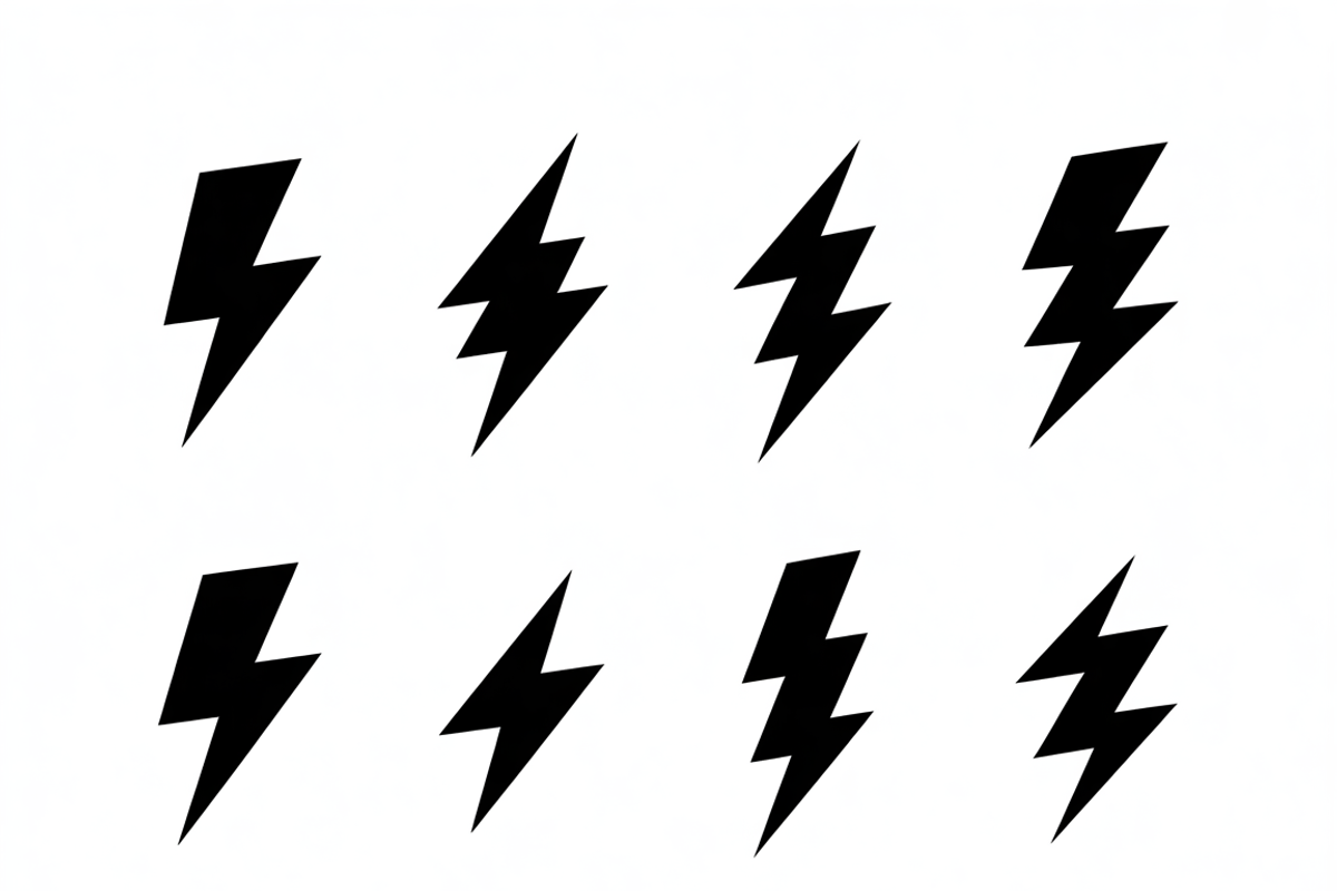 A bold set of lightning bolt icons, an Illustration by Amazin_art (Photo 10 of 13)