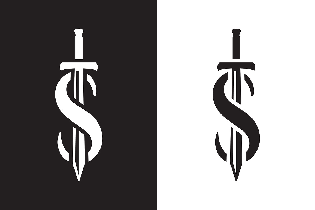 S sword logo design, a Branding & Logo Template by Saba Vector