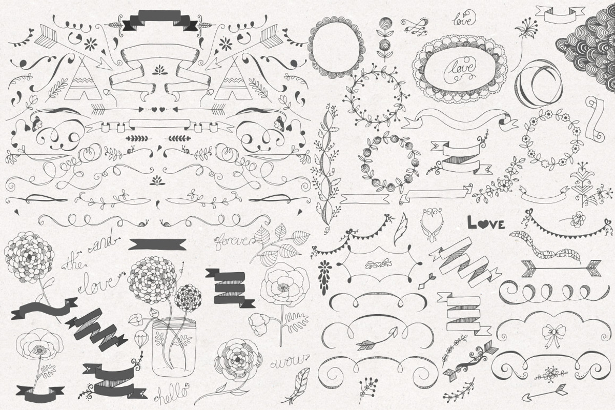 Hand drawn Designers Element Kit, an Illustration by StylishDesignMe (Photo 3 of 5)