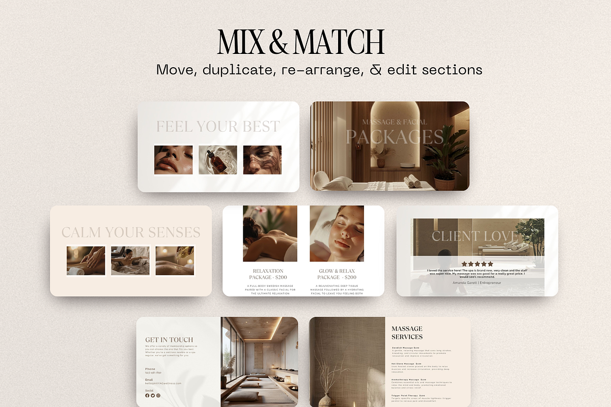 Wellness Spa Canva Website Template, a Landing Page Template by HAYAG Creatives (Photo 3 of 8)