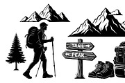 Hiking Adventure Silhouette Bundle, an Illustration by yasushie (Thumbnail 43 of 51)