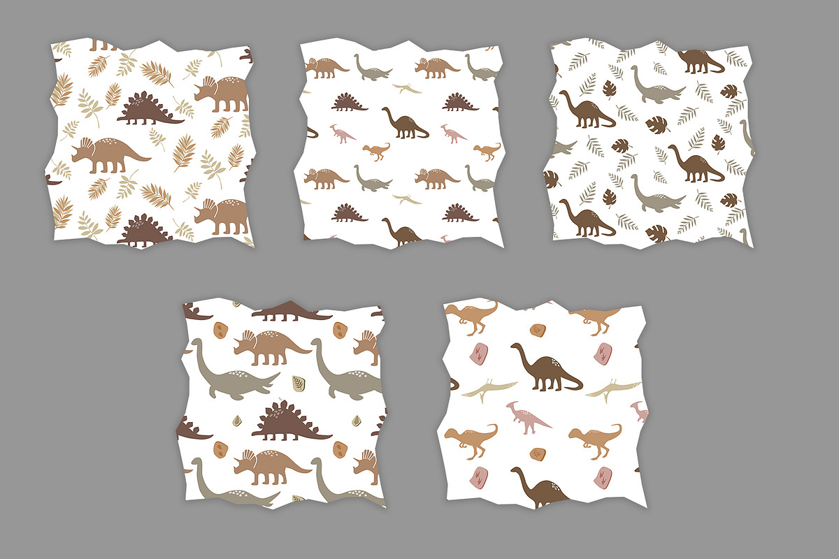 Boho dinosaurs pattern, a Pattern Graphic by SleptArt (Photo 8 of 10)