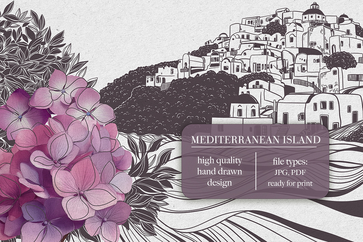 Hand Drawn Mediterranean Wallpaper, a Wallpaper Graphic by Nature.Of.Kate (Photo 1 of 13)
