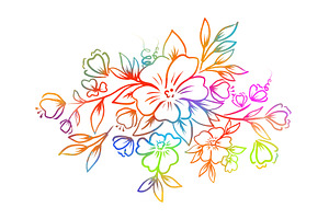 colorful abstract flower. Floral, an Illustration by Nenahliadava Design