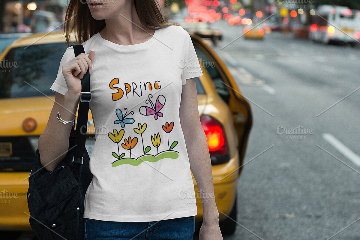 Spring and Flowers vector stickers, an Illustration by Zooza Art (Photo 3 of 6)
