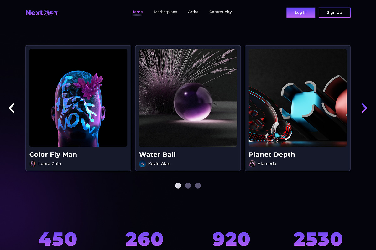 NextGen NFT Market Figma Template, a Websites & App Template by TemplatesJungle (Photo 4 of 24)
