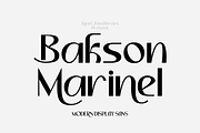 Bakson Marinel - Modern Display Sans, a Sans Serif Font by TypeClassHeroes (Thumbnail 1 of 15)