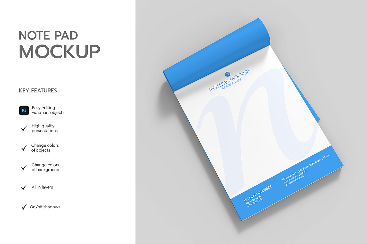Realistic Notepad Mockup Template, a Product Mockup by graphypix (Photo 2 of 4)
