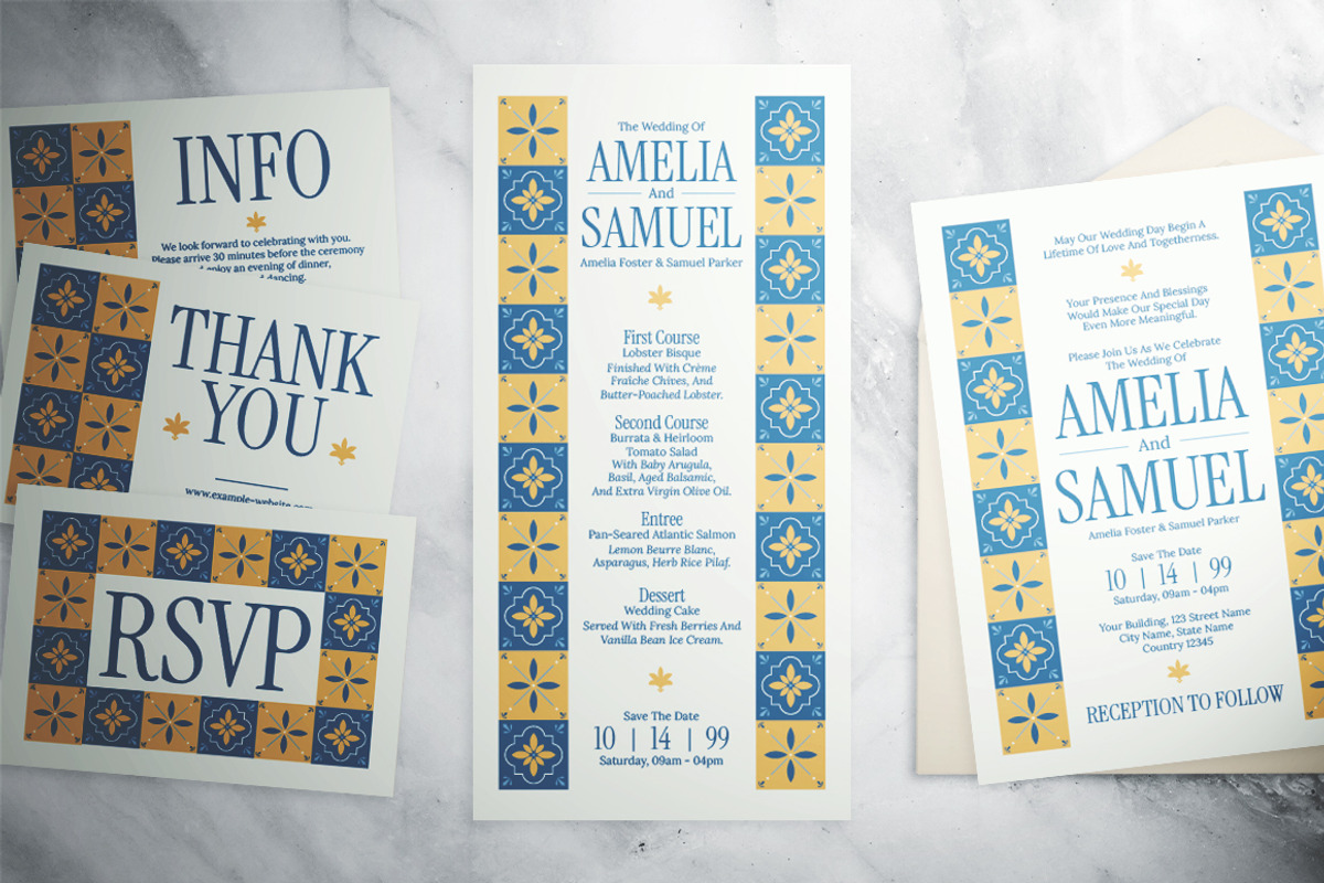 Geometric Wedding Invitation Suite, an Invitation Template by The Good Store (Photo 4 of 4)