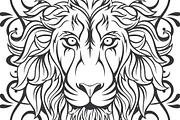 Lion Vector + frame, an Illustration by weervector (Thumbnail 1 of 3)