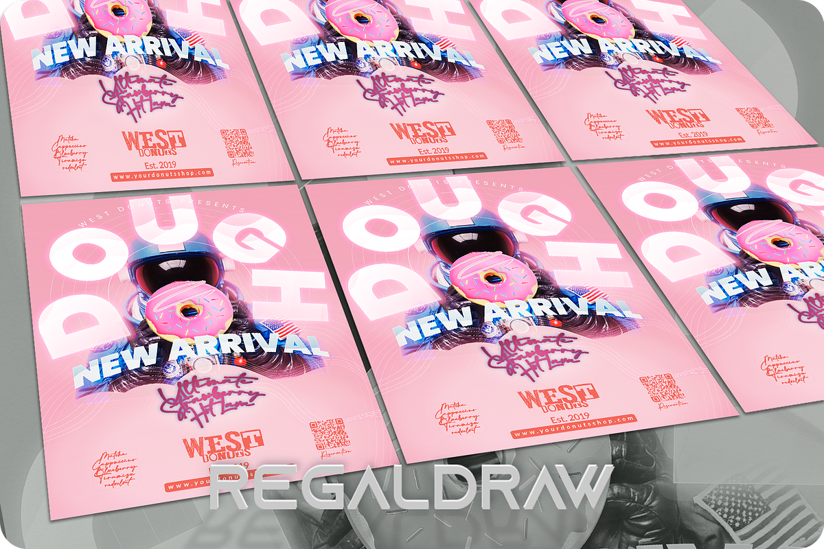 New Arrival Donuts Flyer, a Flyer Template by regalDRAW (Photo 3 of 4)