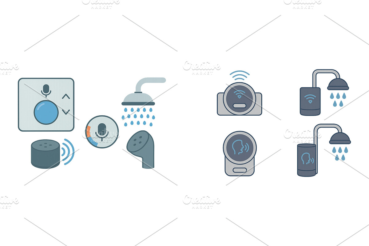 Voice activated shower system, a Technology Illustration by ZinetroN