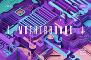 Motherboard | 3D Circuit Backgrounds, a Background Graphic by dvtchk (Thumbnail 11 of 12)