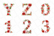 Watercolor Red Flowers Alphabet Clip, an Illustration by DreamPrint404 (Thumbnail 4 of 4)