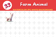farm animal watercolor Jpg backgroun, an Animal Illustration by John_Walker (Thumbnail 2 of 3)