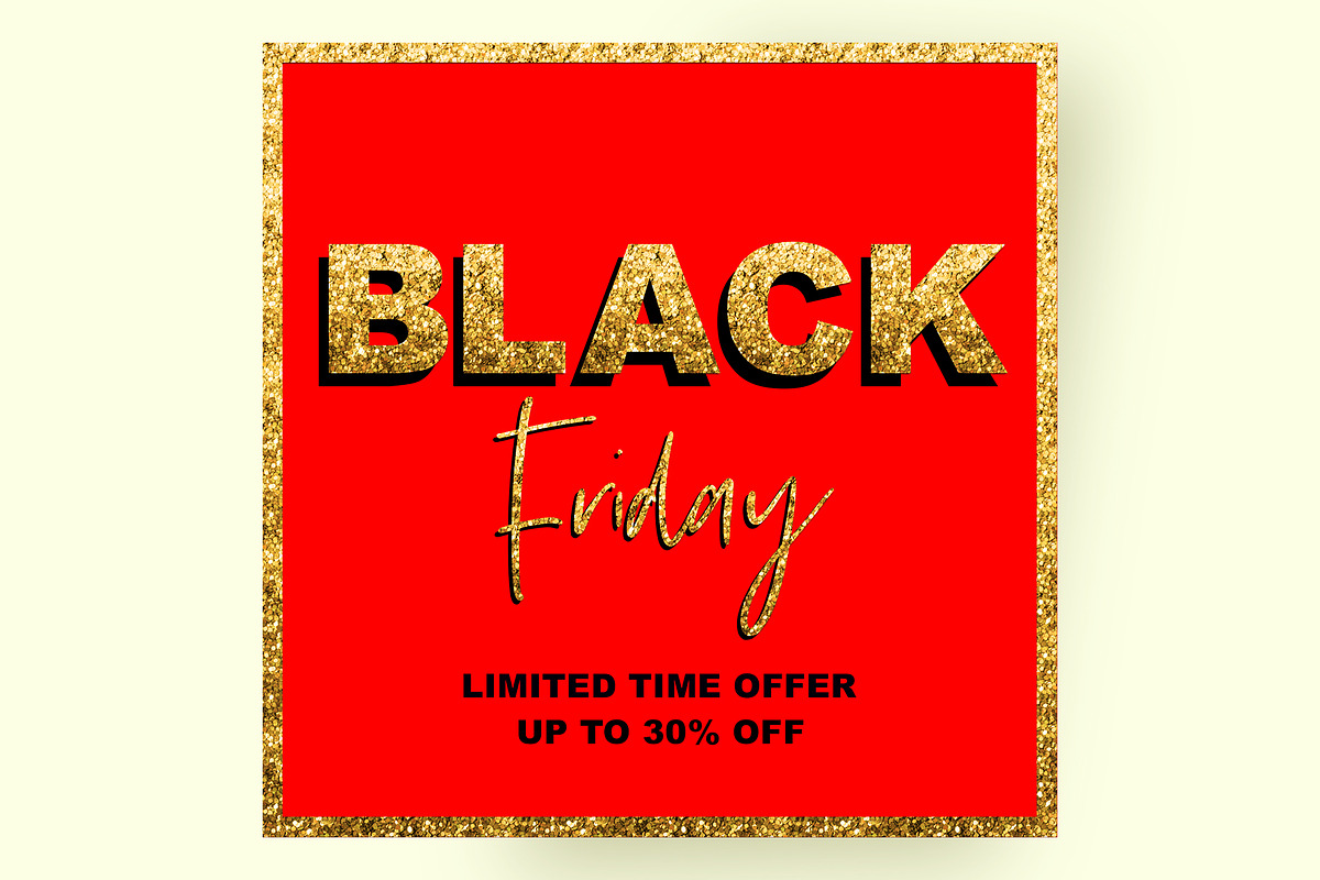 Black friday template with glitter, a Marketing Template by Love Giftery (Photo 1 of 2)