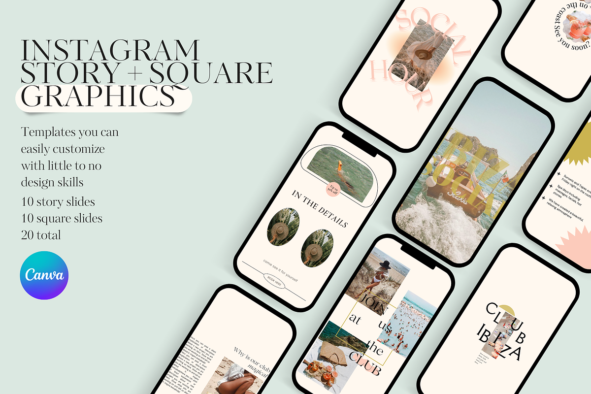Ibiza social media graphics, a Templates & Theme by Oh, Paloma (Photo 3 of 5)