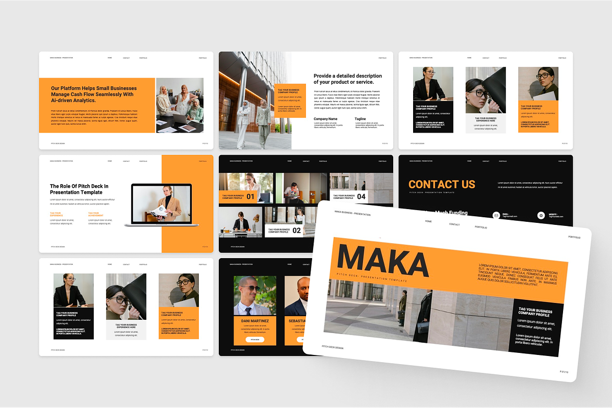 Maka - Pitch Deck PowerPoint, a Presentation Template by SquidPixey (Photo 4 of 6)