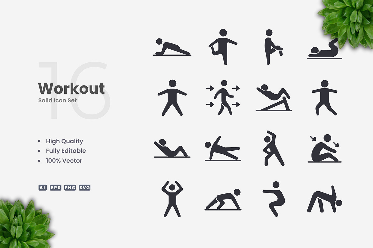 Workout Solid Icons, an Icon by Upnowgraphic