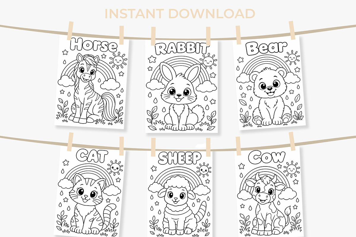 Animal Coloring Book Kids 30 Page, an Education Illustration by Mohammad Sarfaraz (Photo 6 of 15)
