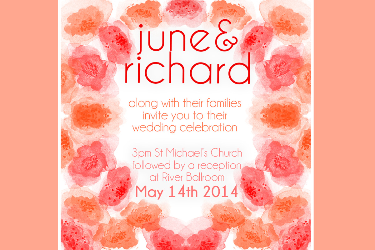 Watercolor Flowers & Invitation, an Invitation Template by Mara's Media (Photo 2 of 3)