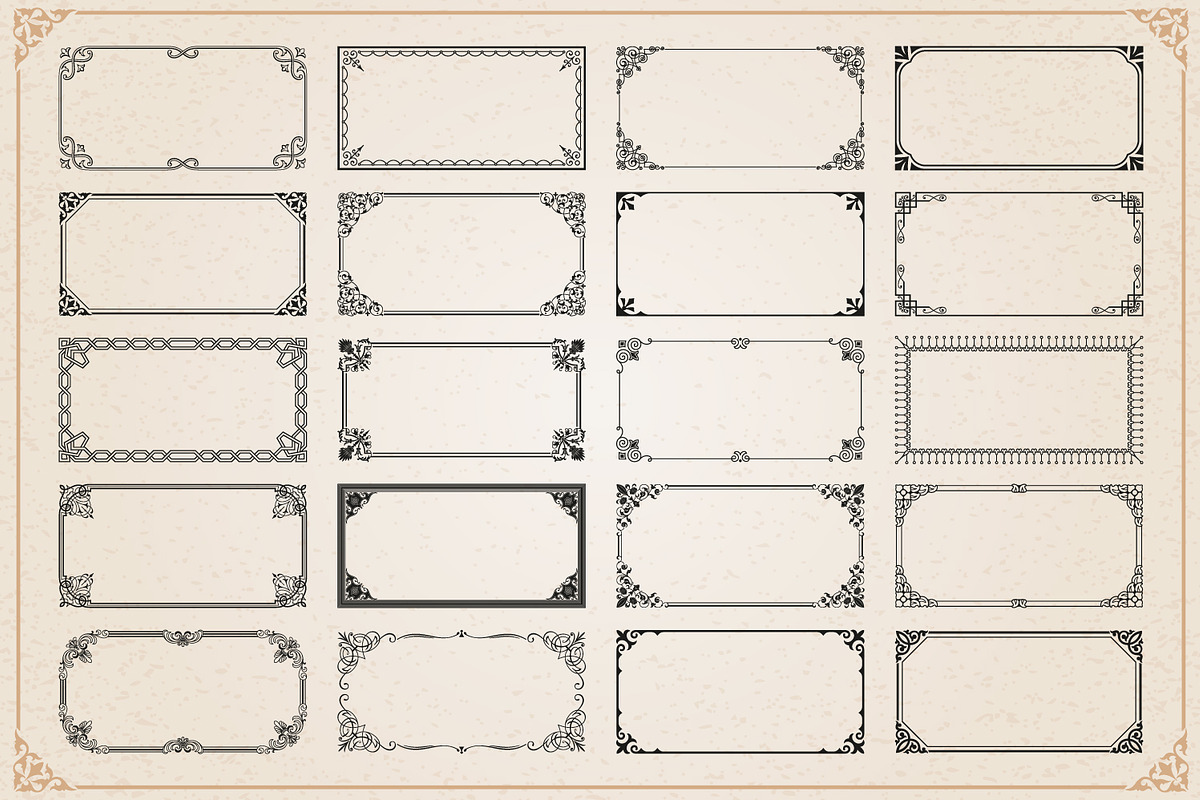 Decorative frames and borders set #1, an Object Graphic by Digiselector Design Goods (Photo 6 of 7)