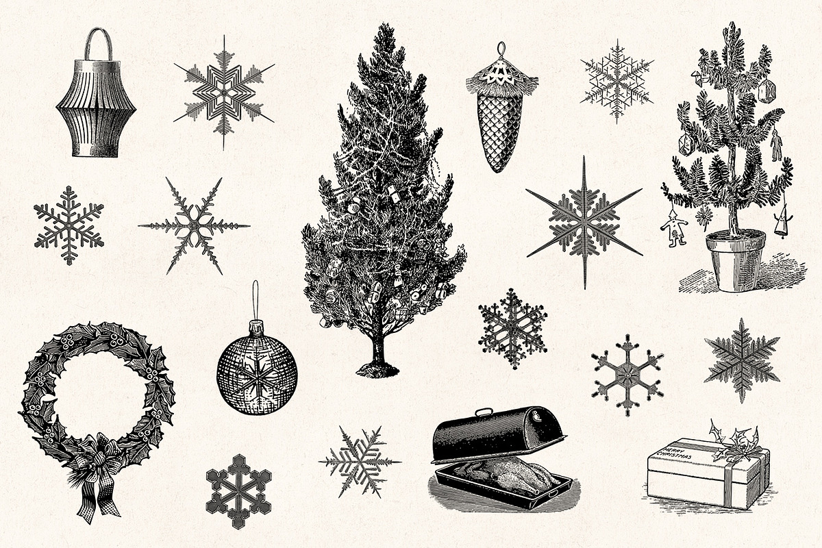 Winter Holidays - Vintage Engravings, a Decorative Illustration by Graphic Goods (Photo 6 of 10)