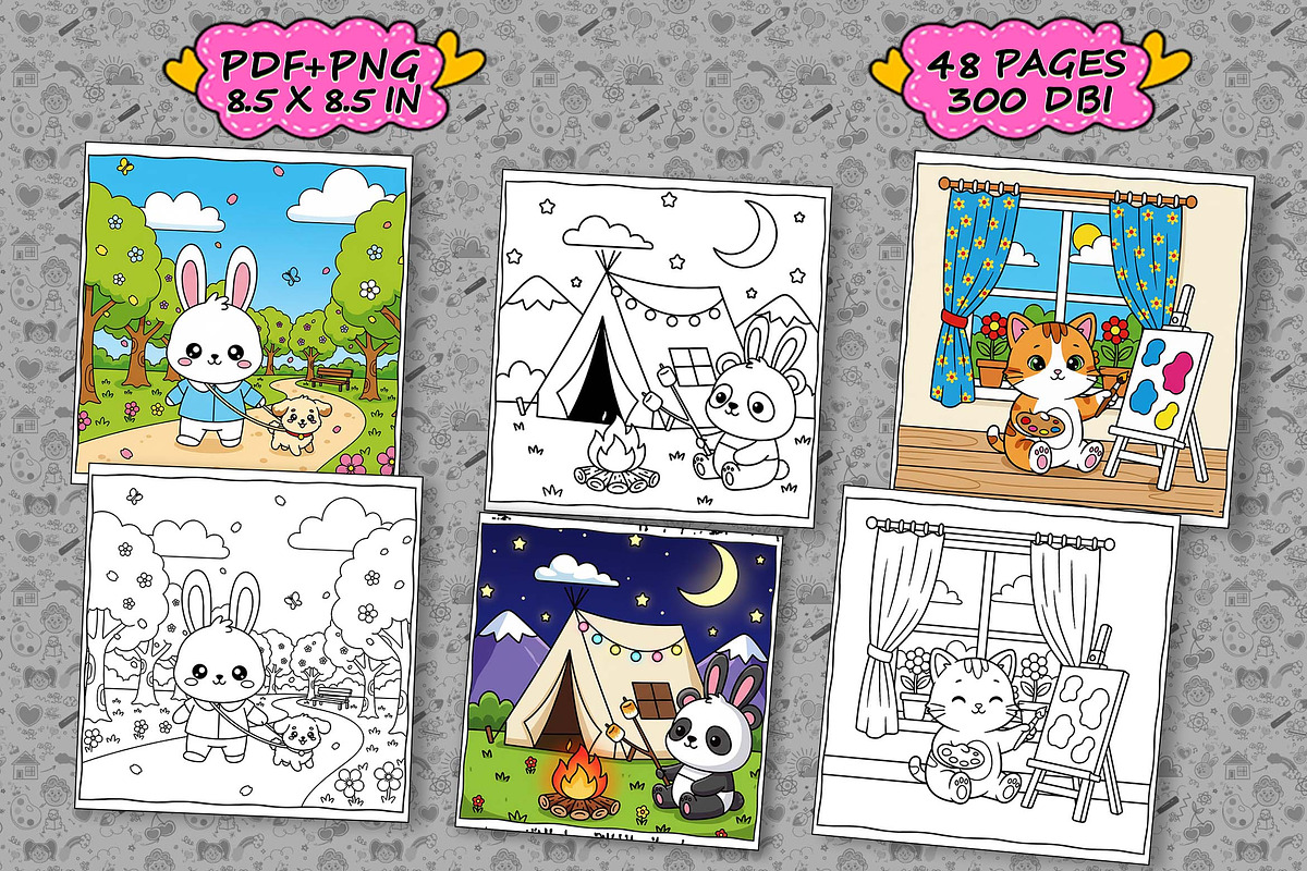 Calm Days Coloring Book Pages, an Illustration by one-touch (Photo 4 of 17)