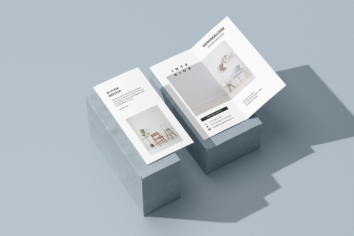 Bifold DL flyer mockup on a stone, a Print Template by simuradi (Photo 8 of 10)