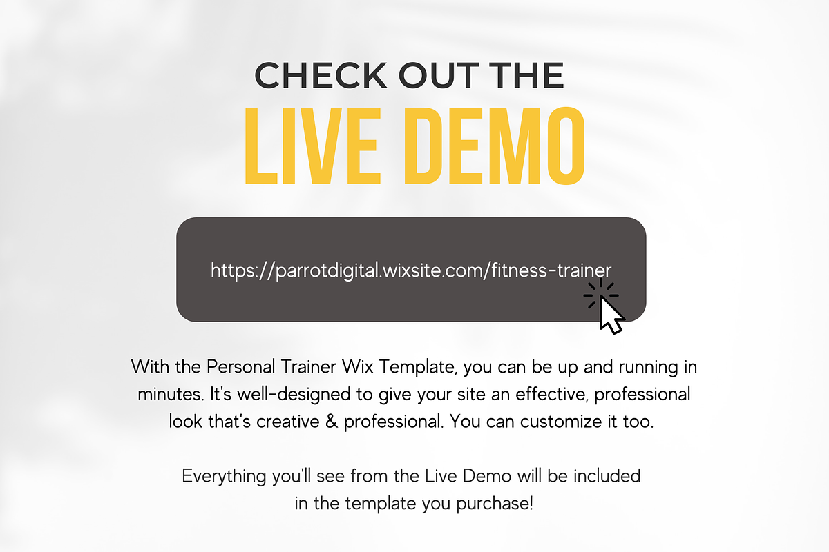Personal Trainer Website for Wix, a Shopify Template by Parrot Designs (Photo 4 of 4)