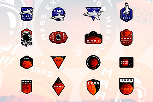 16 Space Mars Themed Logos