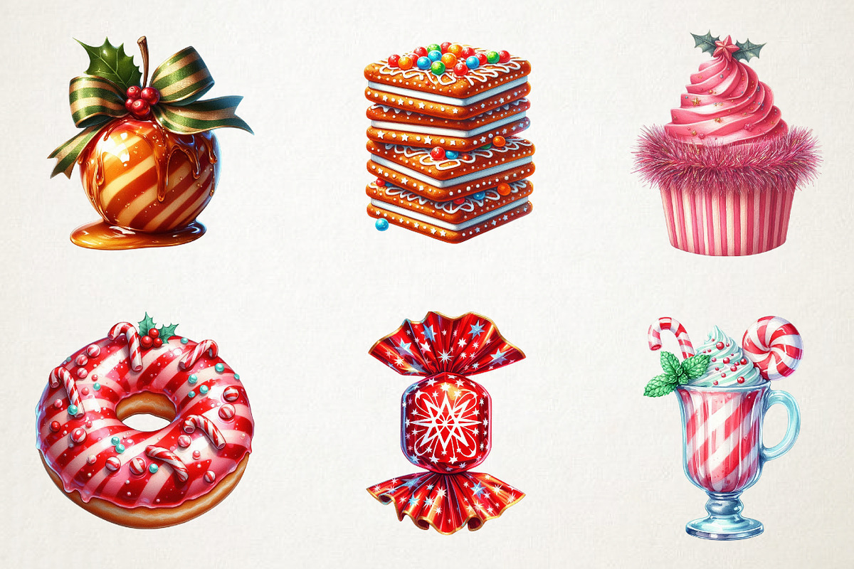 Retro Holiday Sweets PNG Bundle, an Illustration by RobertsArt (Photo 4 of 7)