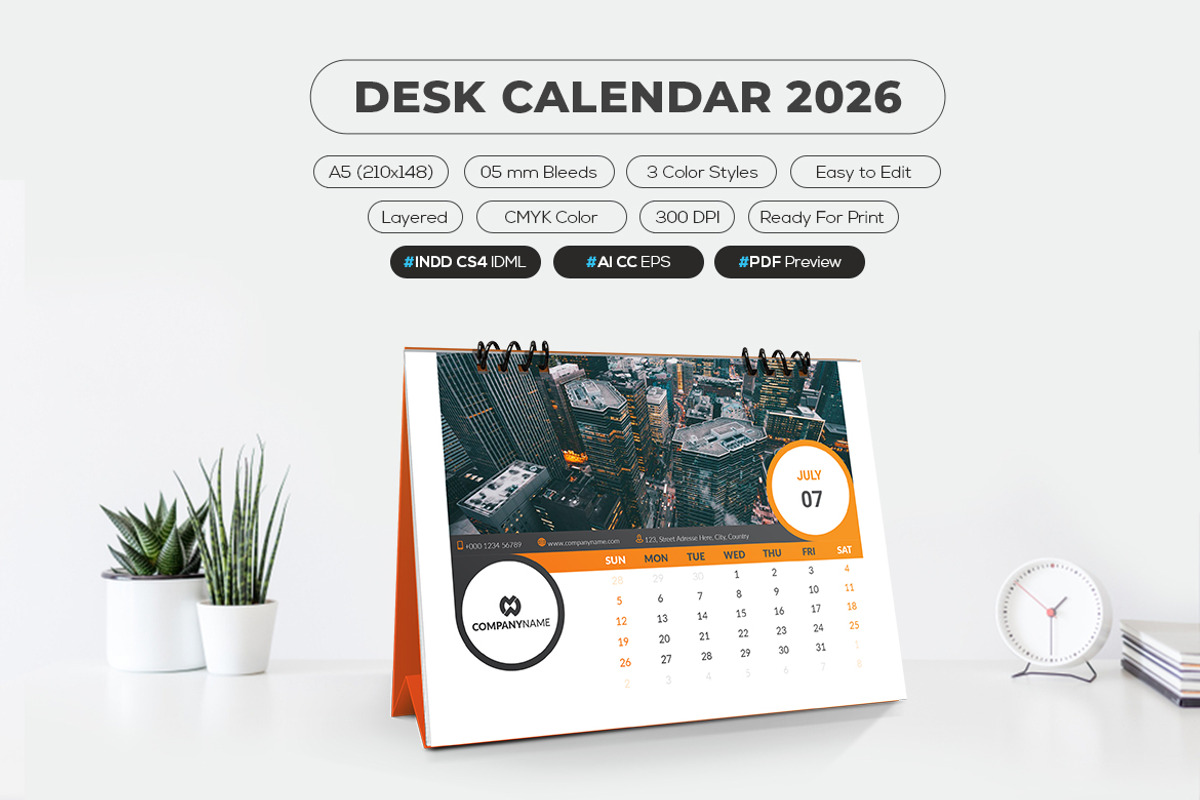 Printable 2026 Calendar A5 Size preview 4