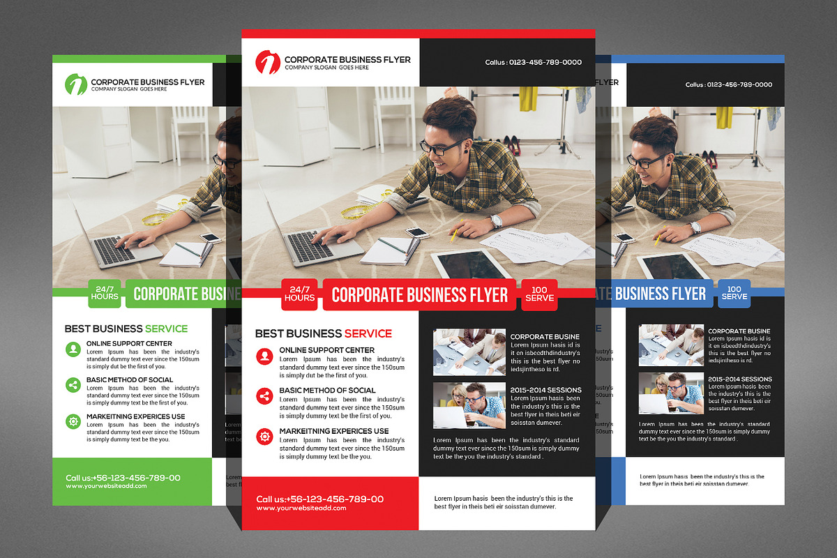 Corporate Business Flyers Bundle, a Flyer Template by Graphic Templates (Photo 3 of 6)
