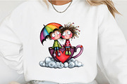 Whimsical Valentine Couple Clipart, an Illustration by OK Design (Thumbnail 6 of 6)