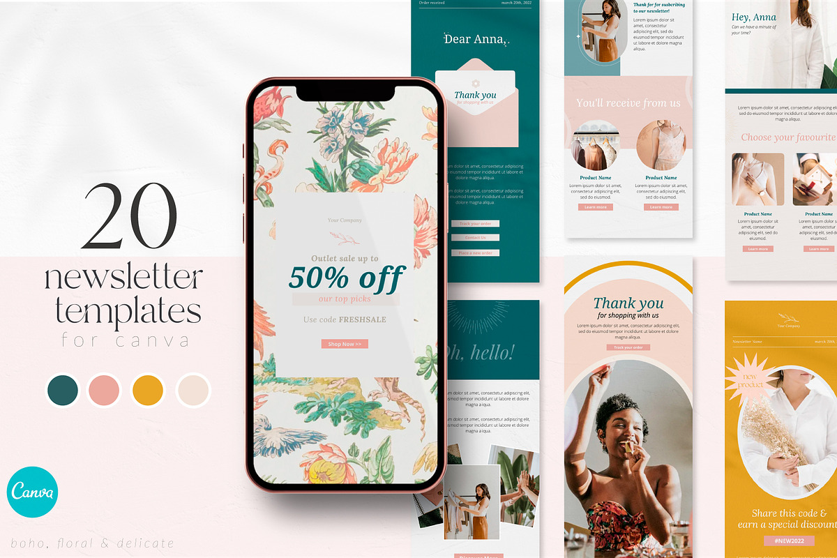 20 Canva Newsletter Templates, an Email Template by Matisse Studio (Photo 1 of 6)