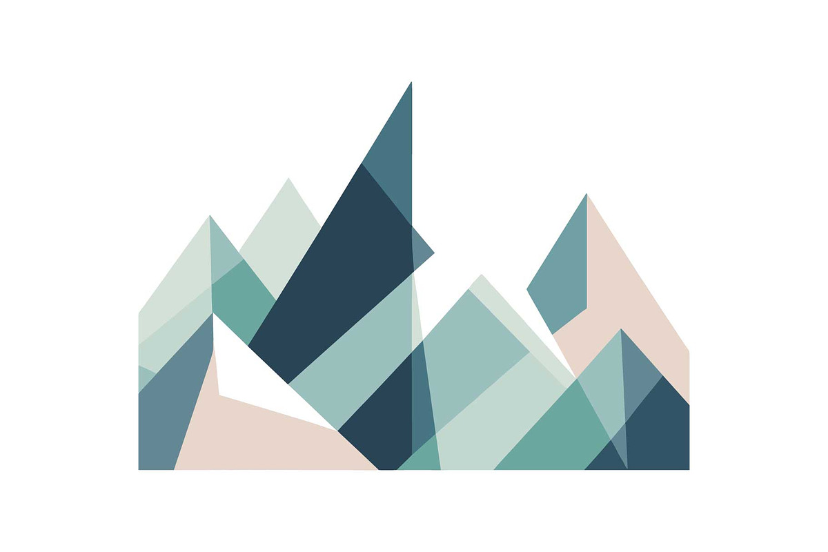 Geometric Mountain Icons Pack, an Object Graphic by yasushie (Photo 7 of 12)