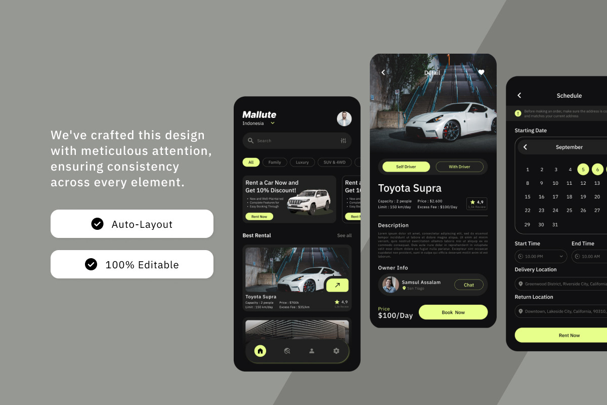 Mallute - Rental Car Mobile App, an App Template by twinstd (Photo 2 of 5)