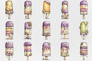 Whimsical Summer Ice Cream Clipart, a Seasonal Illustration by Rose Art (Thumbnail 2 of 6)