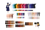 Graduation Girl with Dog Clipart Set, a Person Illustration by ColorfulPT (Thumbnail 2 of 9)
