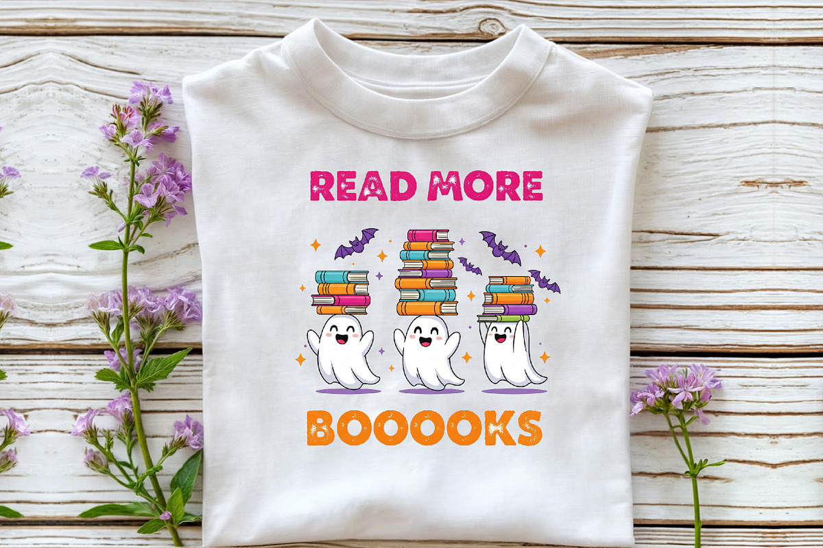 Read More Books Funny Halloween PNG, an Illustration by DreamCafeArt (Photo 2 of 7)