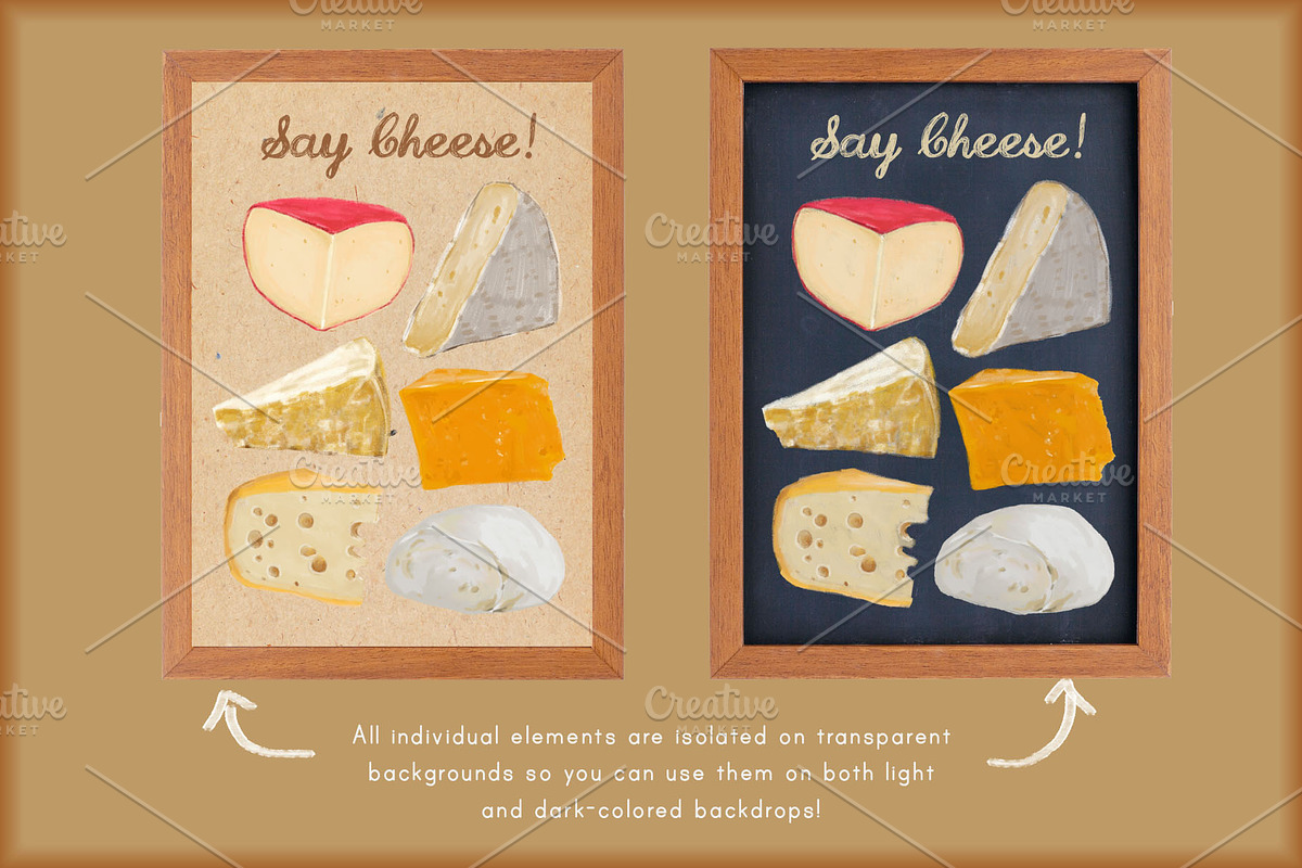 Cheese Clip Art Illustrations, a Food Illustration by Cynthia Arre (Photo 4 of 5)