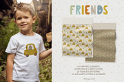 Friends animals & transport clipart, an Animal Illustration by polikarpovaart (Thumbnail 3 of 12)