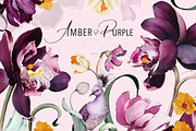 Purple floral pattern, orchids, a Pattern Graphic by Lisima (Thumbnail 1 of 15)
