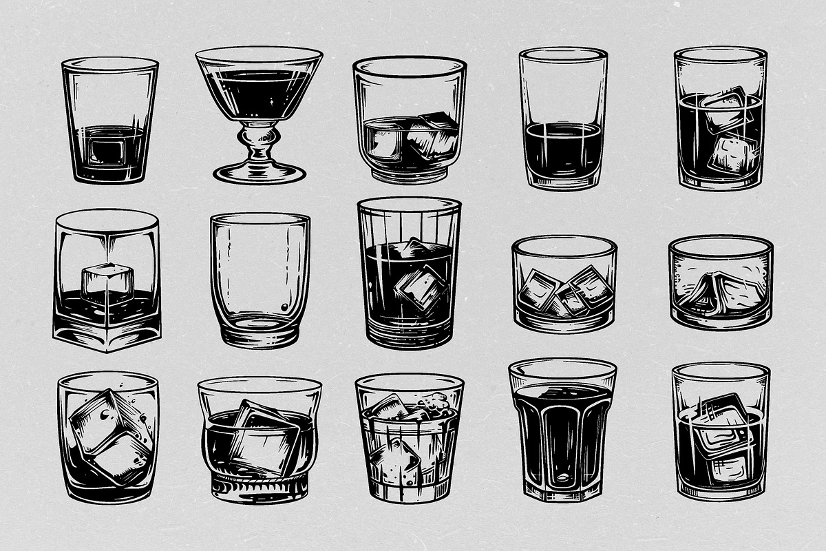 Whiskey Glass Vector, an Object Graphic by Alternate Studio (Photo 3 of 6)