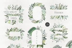 Watercolor Spring Greenery Pack