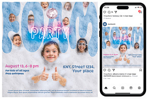 Kids Foam Party Flyer Template, a Flyer Template by Trot