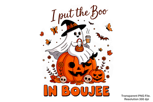 I Put The Boo in Boujee Ghost Png, a Graphic by Clipart Bloom