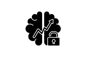 Growth Mindset Black Glyph Icon