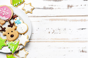 Christmas sugar cookies in a plate
